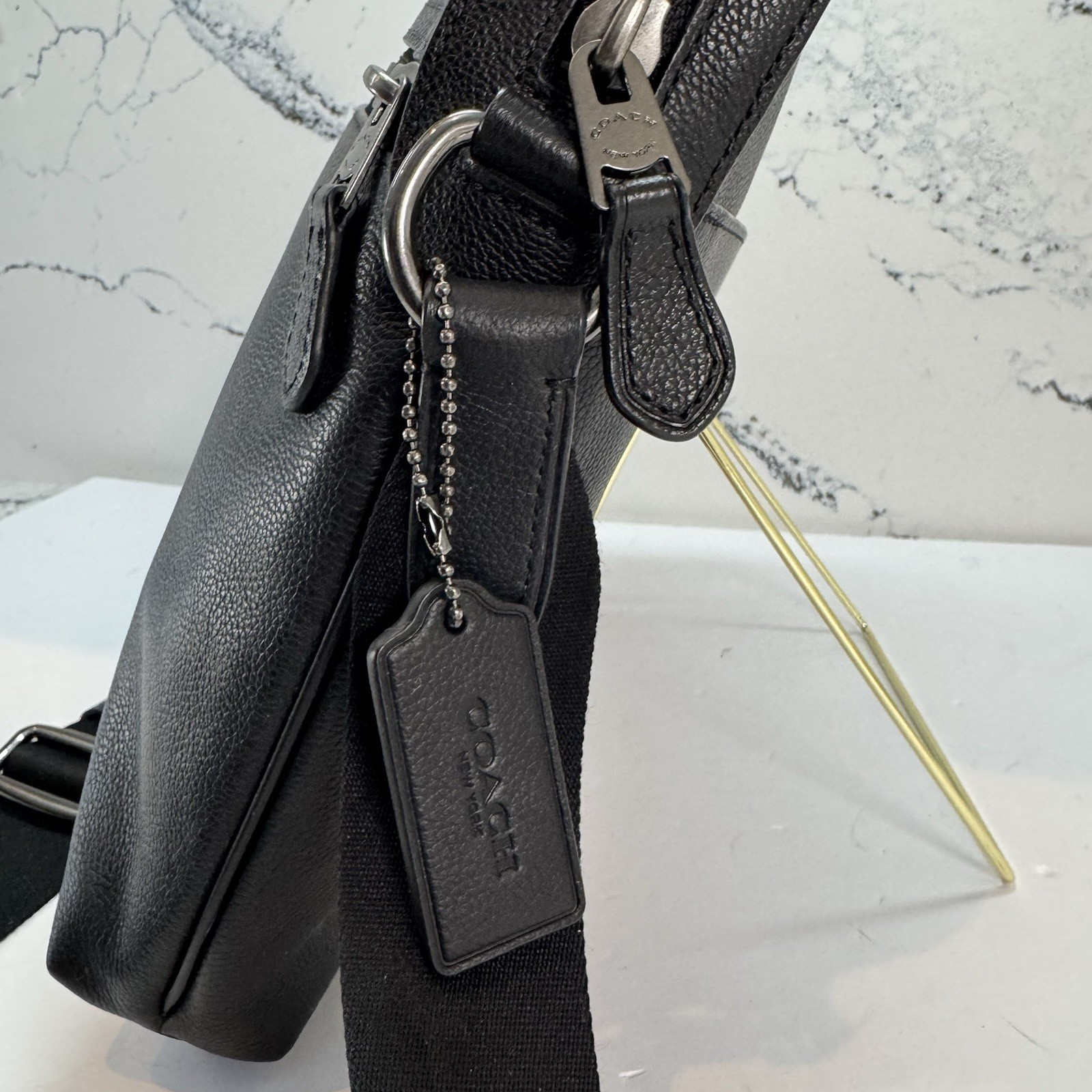 Coach Houston Men’s Crossbody Leather Flight Bag – Black