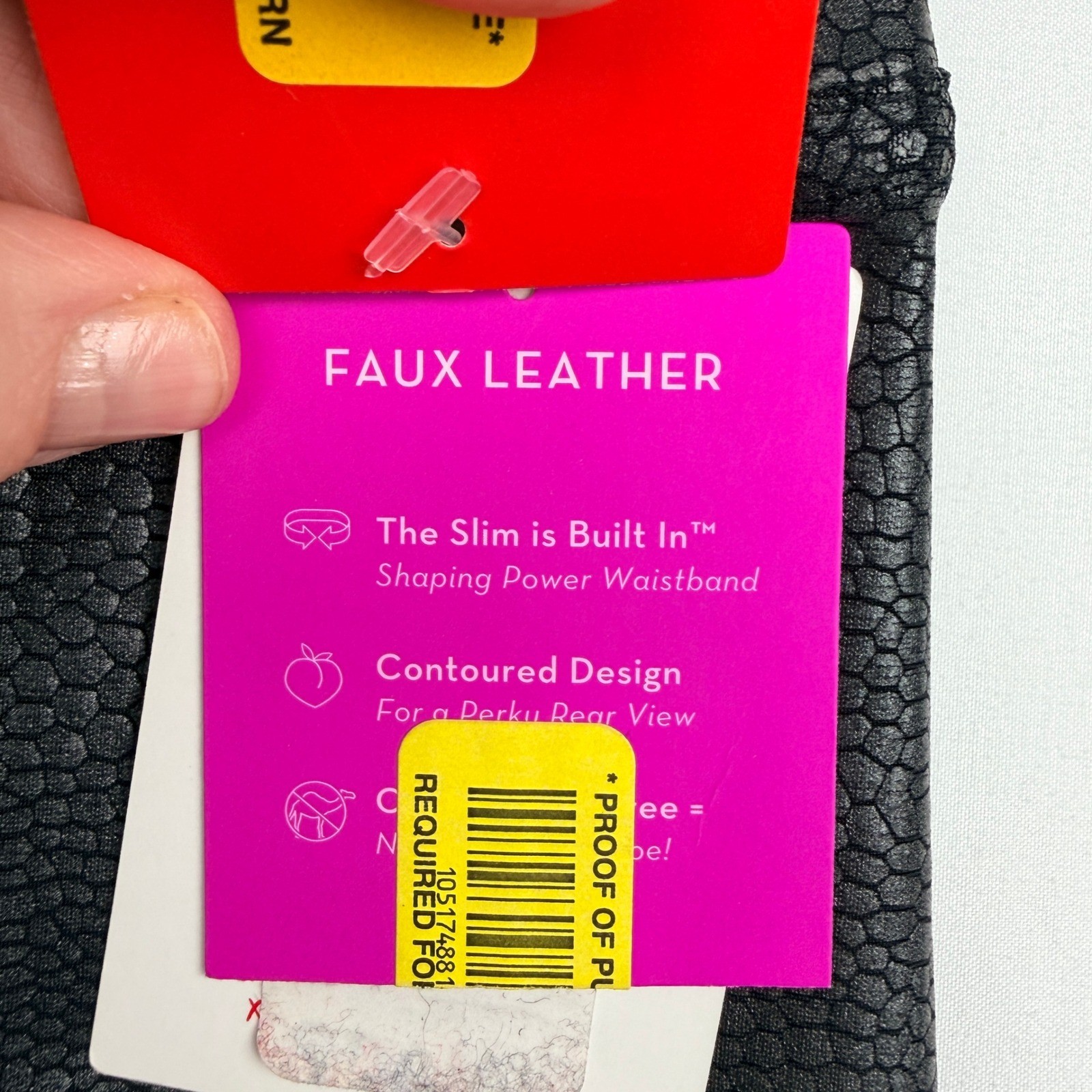 Spanx Faux Leather Snake Embossed Leggings Size M Black SPX-VIO-FAUX