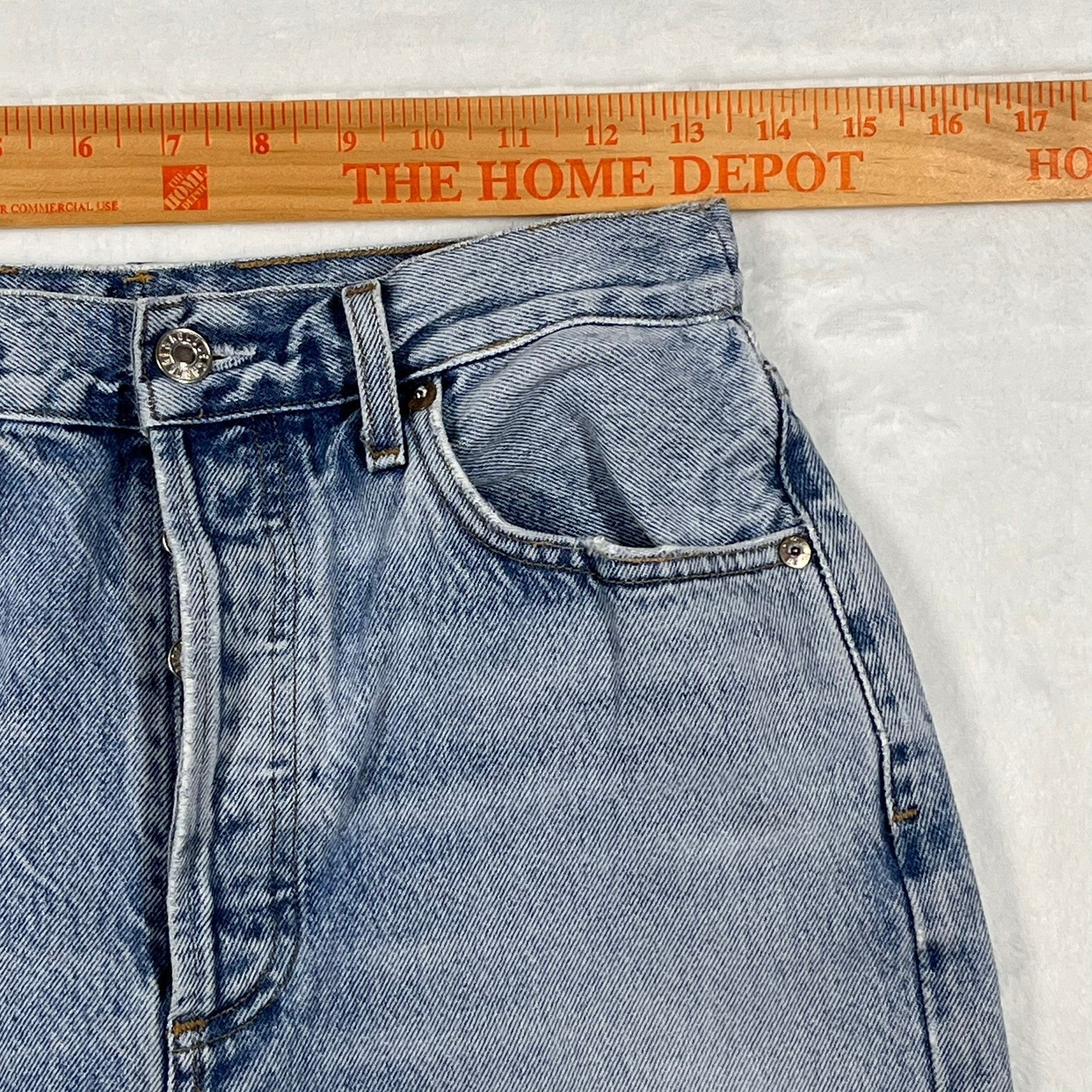 Agolde Riley High Rise Straight Crop Jeans Light Indigo Raw Hem Women’s 27×26