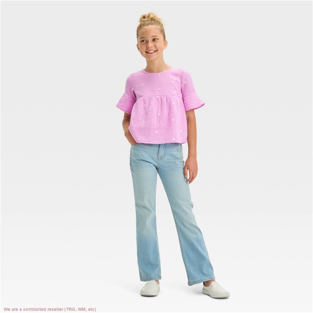 Girls’ Mid-Rise Bootcut Jeans – Cat & Jack Light Wash 12 Slim *SEE DEAL!!!*