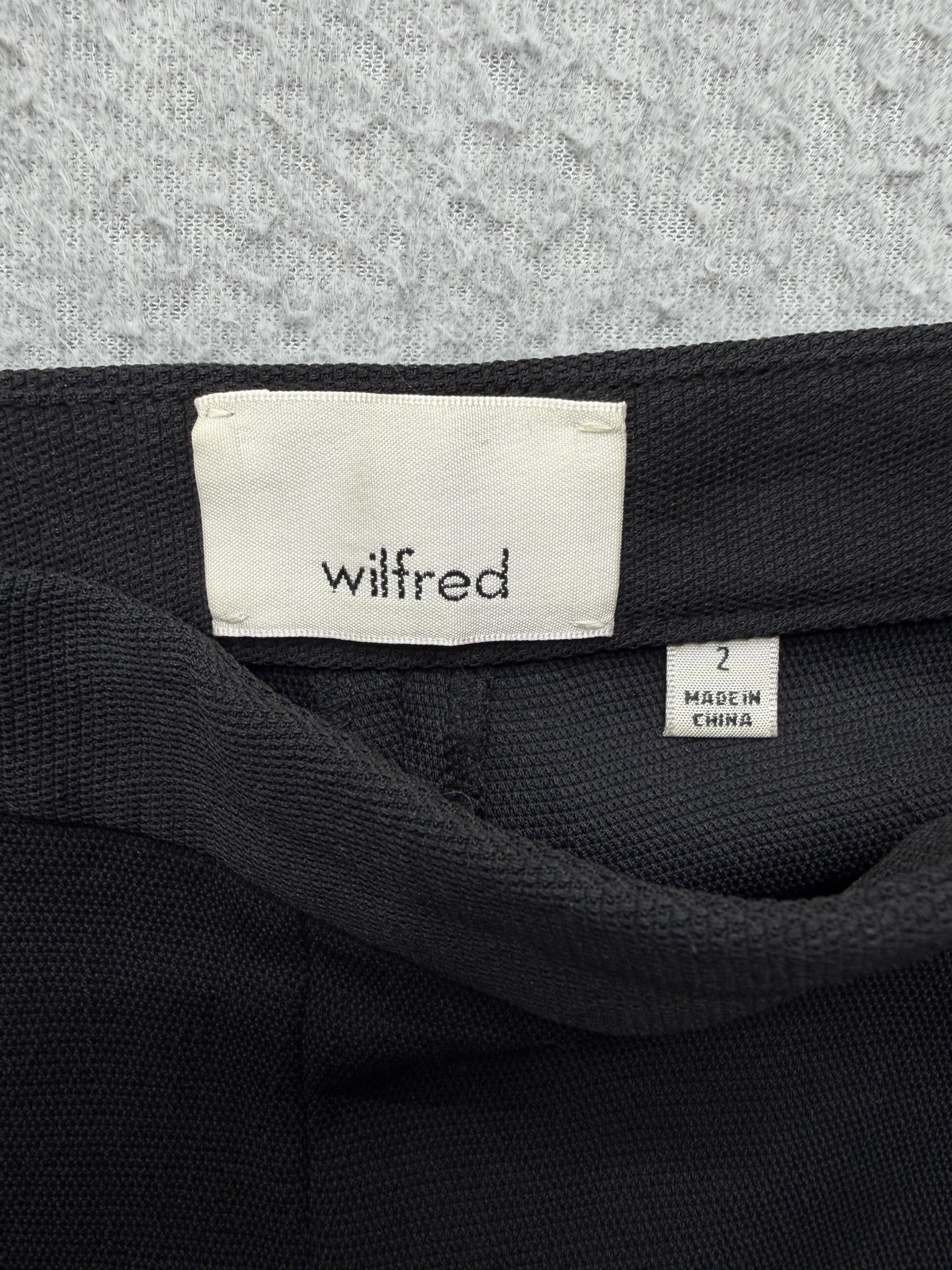 Wilfred Aritzia Lalemant Crop Pants Womens 2 Black Knit Wide Leg Pull On Pockets