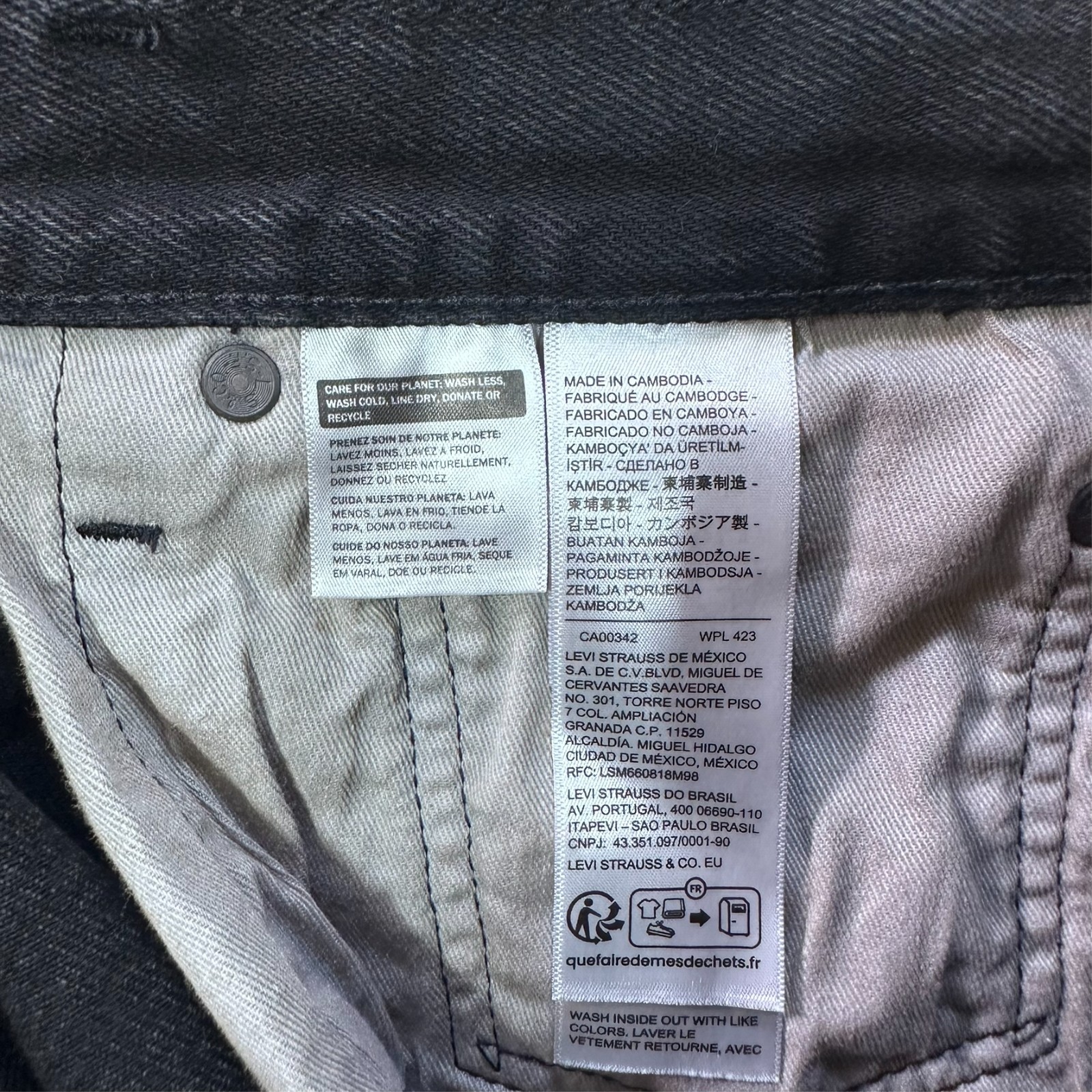 Levi’s premium 568 Loose Straight Jean’s Men’s 36×32 Pants Black Denim Baggy