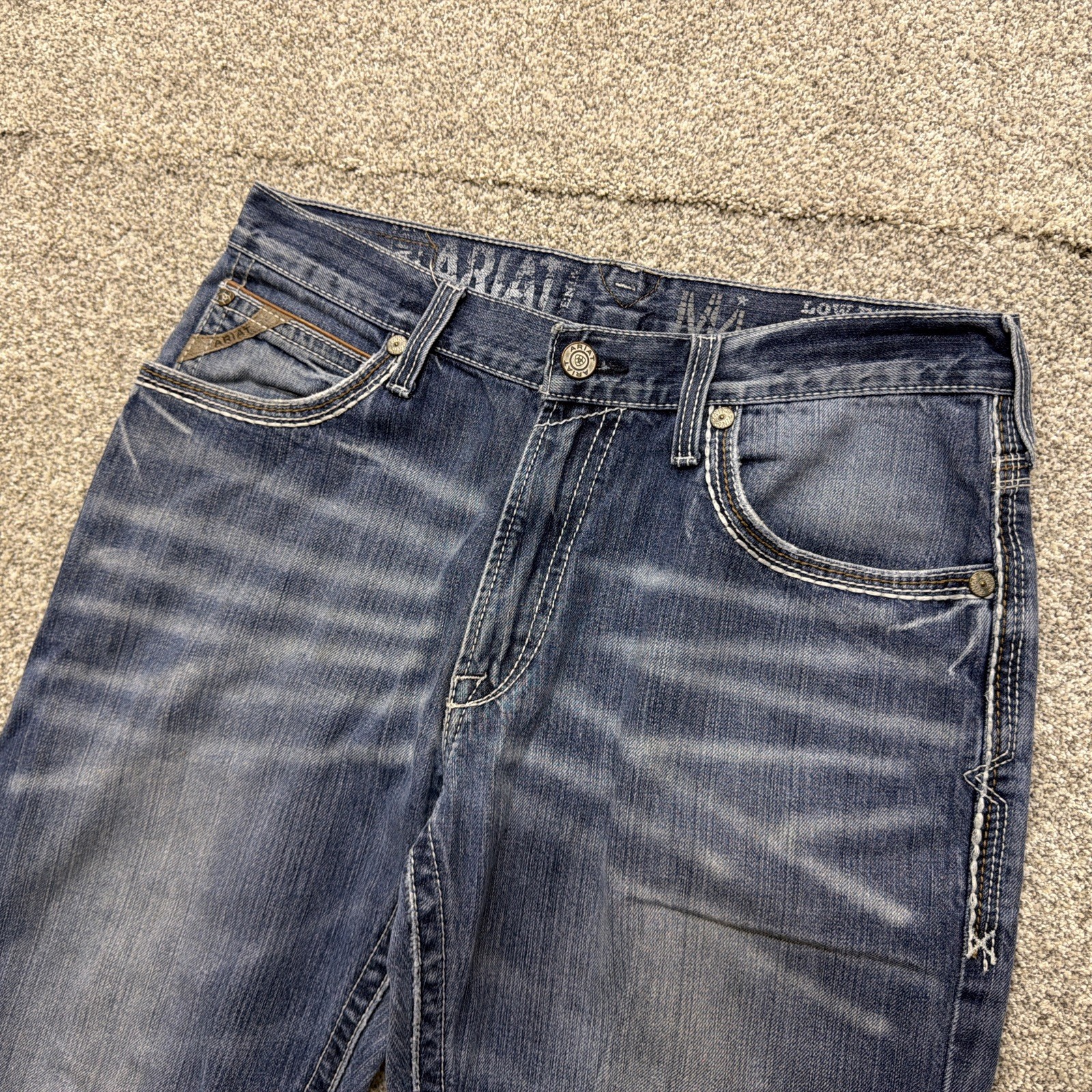Ariat Jeans Men’s 34×36 Blue M4 Relaxed Boot Cut Gulch Boundary Medium Wash