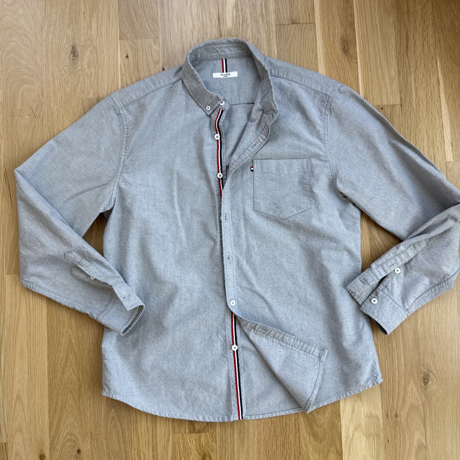 Unbranded Men’s Oxford Long Sleeve Button Down Gray Size XXL- Fits Like A Large