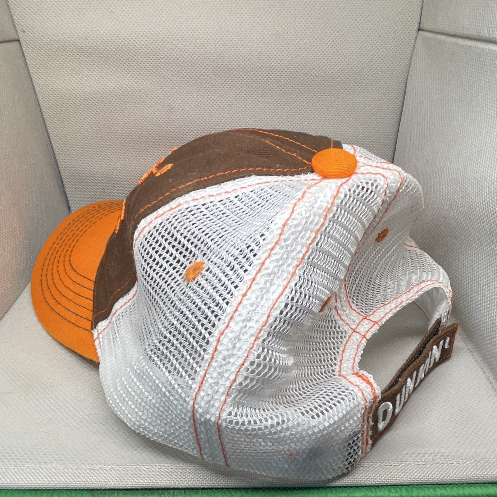 Dunkin’ Donuts Orange Brown White Trucker Hat Mesh Back Adjustable One Size