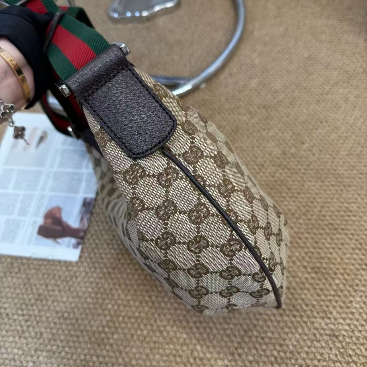 Gucci Half Moon Ophidia Monogram Crossbody GG Canvas