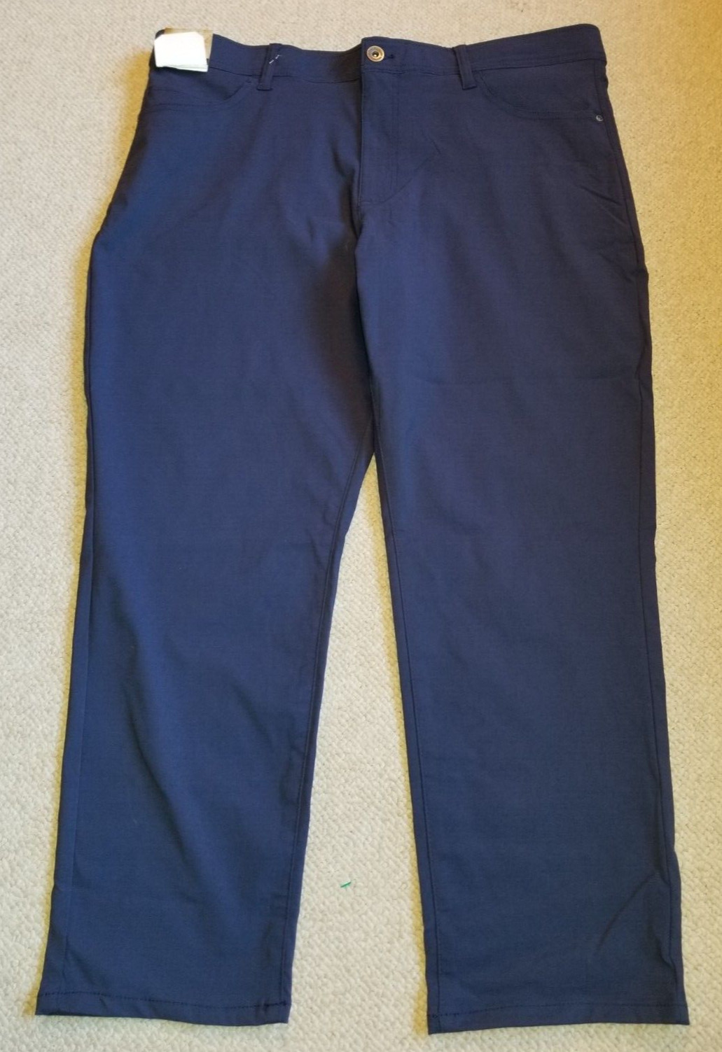 NWT Mens Pant-WEATHERPROOF-VINTAGE-navy nylon stretch “Tech Pant” straight-40×29
