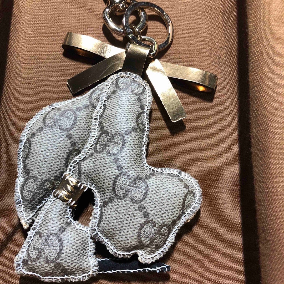 Gucci Auth Guccoli Great Dane Ulisse Dog Charm Key Ring Leather 18 cm 7.1″ Used