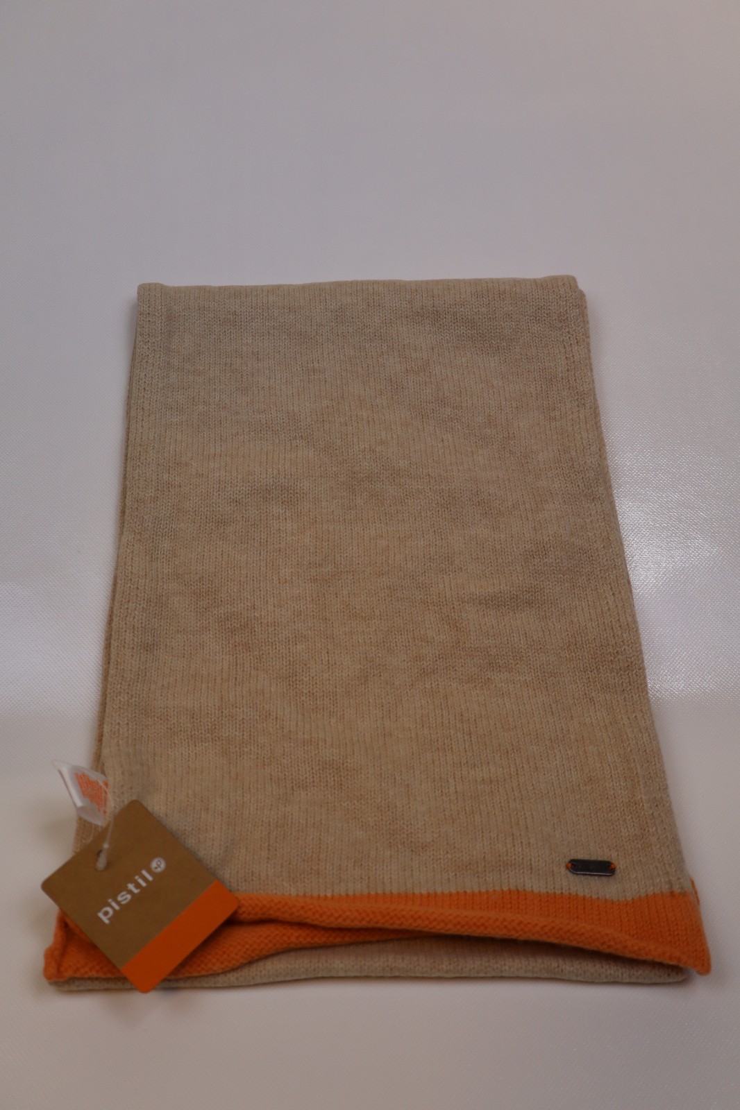 NEW Pistil Josie Women’s Tan Orange 100% Wool Knit Shawl Neck Scarf Size OS