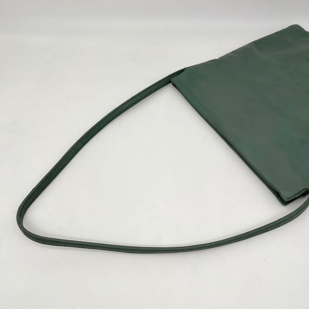 Loewe Anagram One-Shoulder Bag Green Embossed Logo Pouch Japan 069955