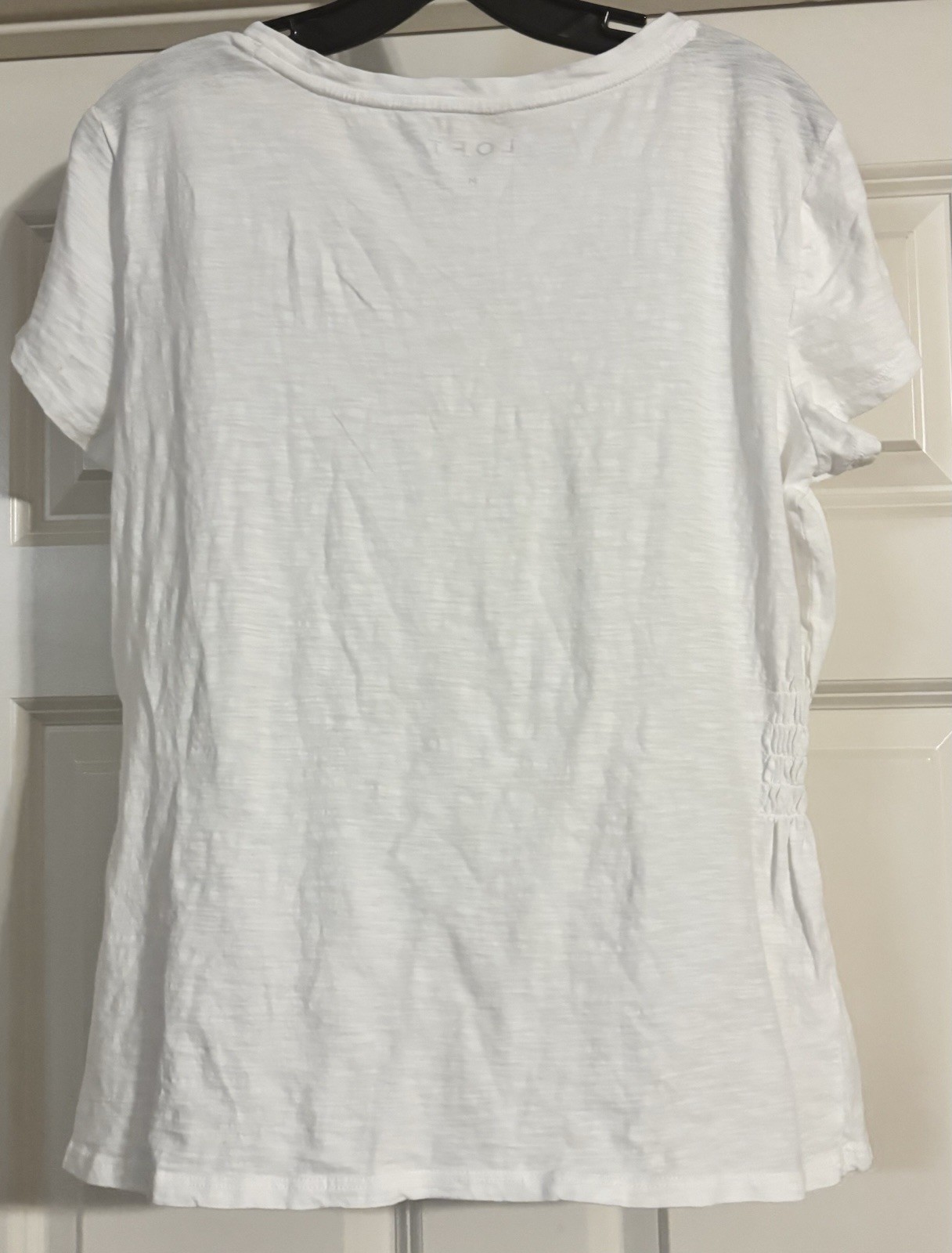 NWT LOFT Scandi Minimal Old Money Shirred Sides Fitted Quiet Luxury Size M