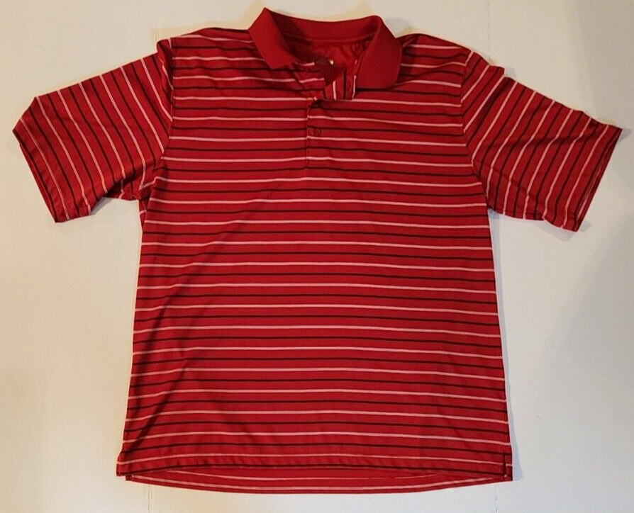 ARNOLD PALMER Polo Golf Shirt Men’s XL Red with Black and White Stripes