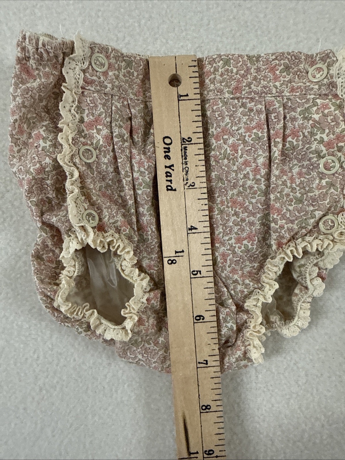 Vtg 1970s Infant Girls Dress Apron Pinafore Little House on the Prairie Farm