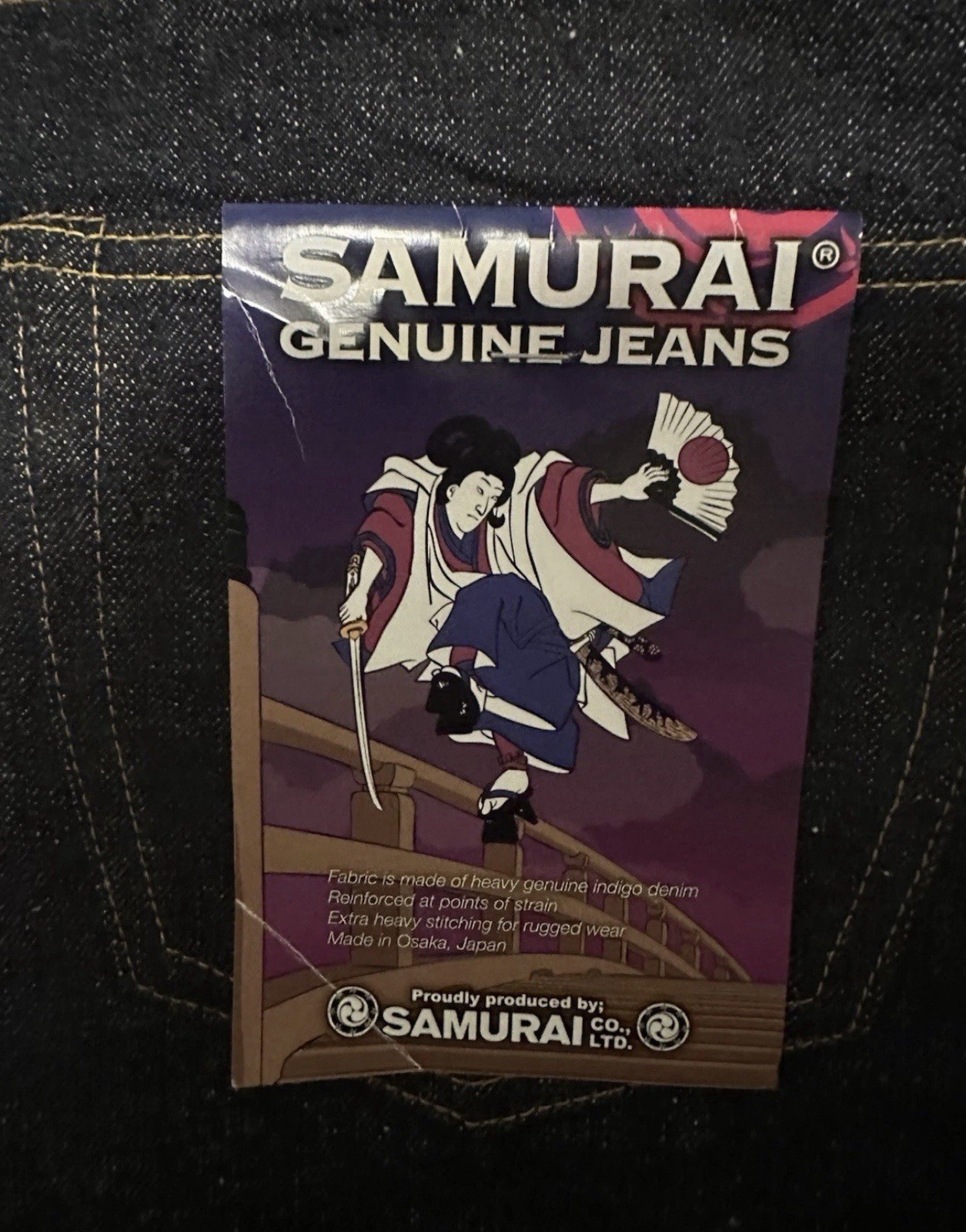 SAMURAI JEAN S0255XX Color indigo 34×29. New with tags. Original Price $335