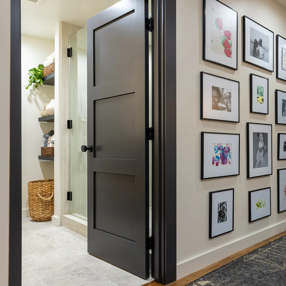 CODEL Doors Shaker Interior Doors 34-in x 80-in White 3-panel Smooth Solid|27460