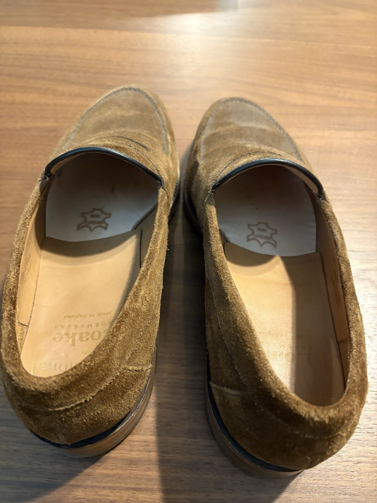 Loake Imperial Tan Suede Penny Loafer UK 8 F / US 9 Goodyear Welted Made England