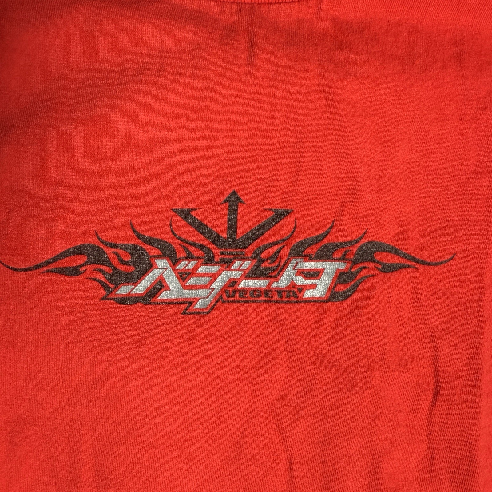Vintage Dragon Ball Z Vegeta Anime T-Shirt Red Double Sided Graphic Size M Y2K