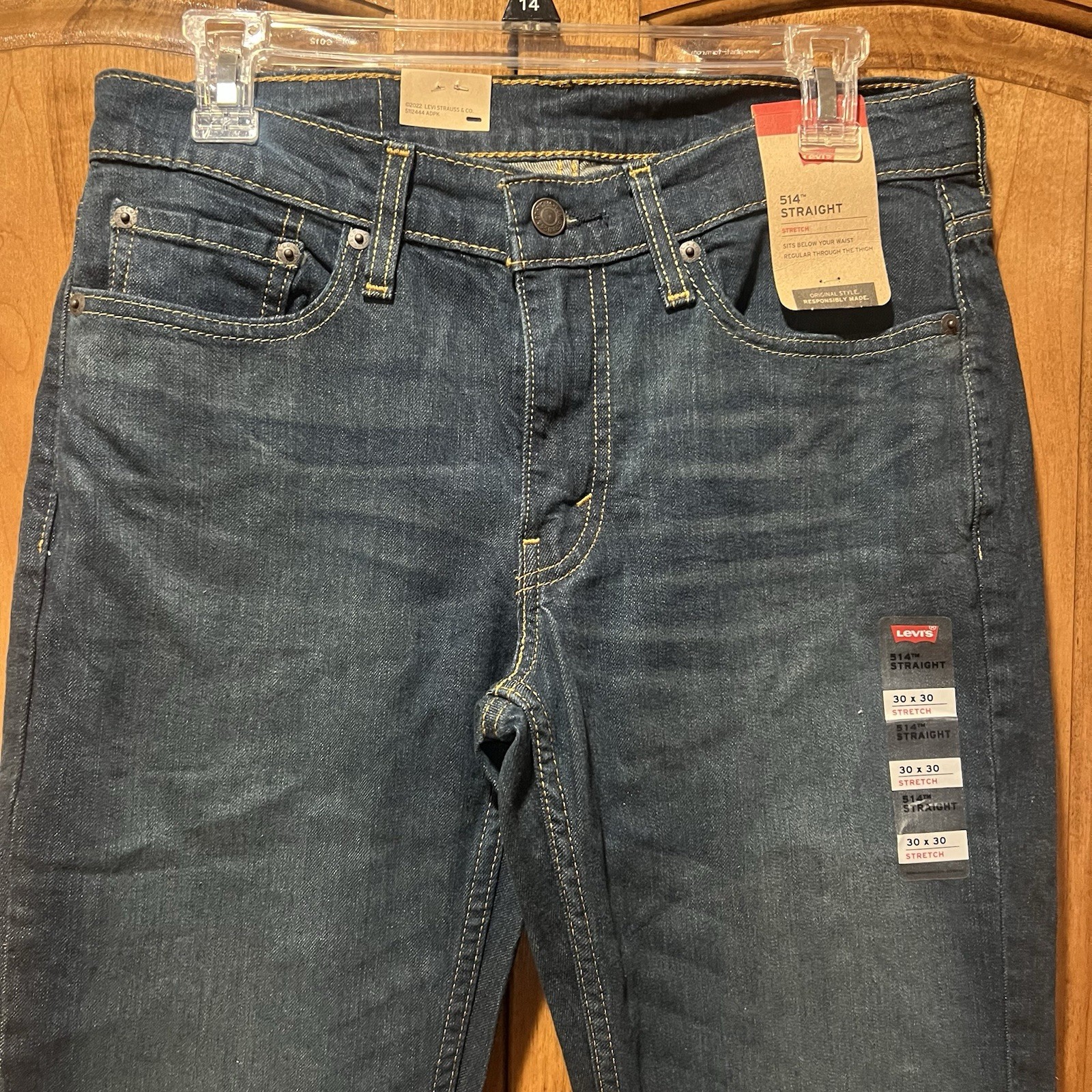 Levi’s Men’s 514 Straight Fit Jeans Midnight Stretch 30W x 30L 005140403