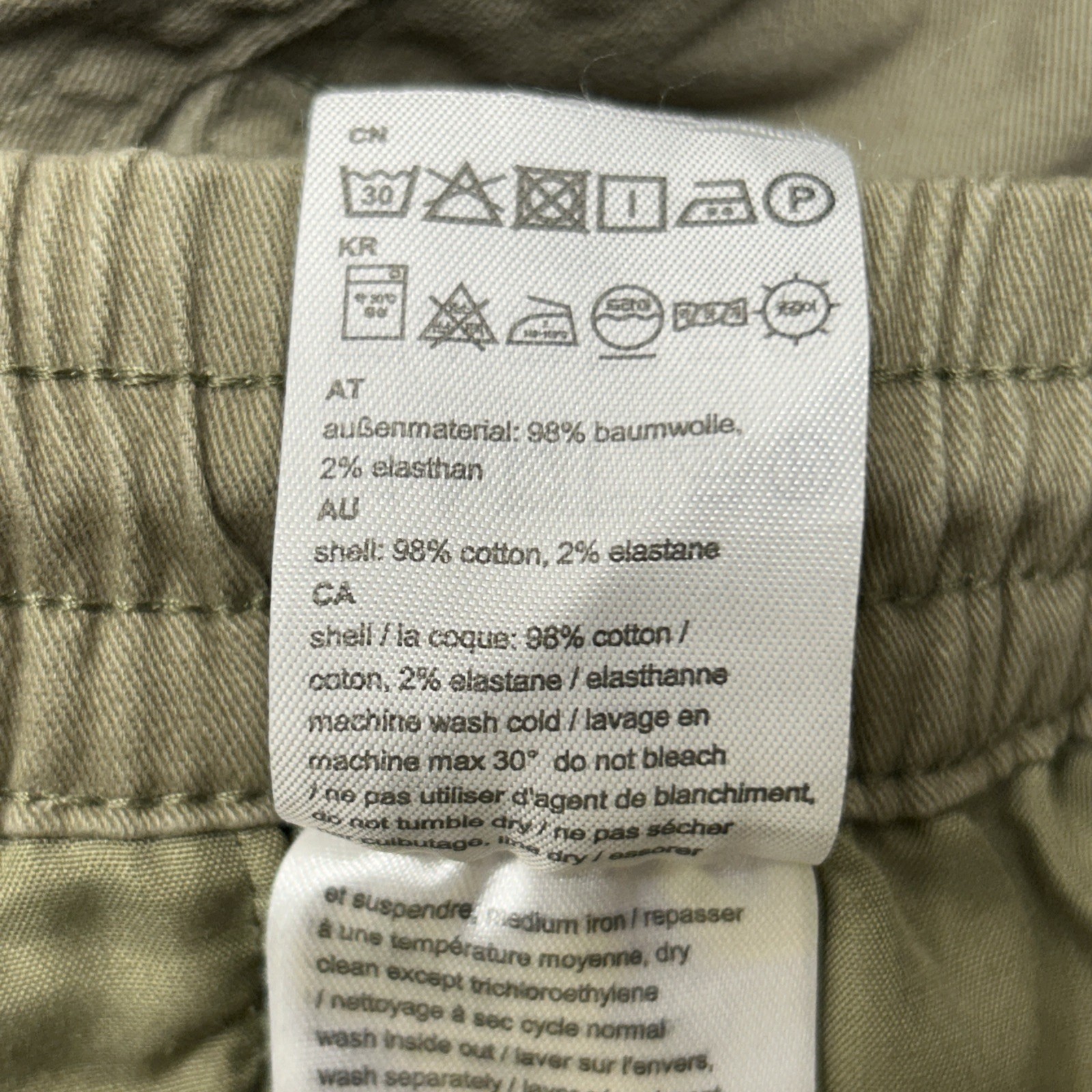 WESC Slim Utility Jogger Pants Cargo Olive Green Unisex Men’s S / Women’s M