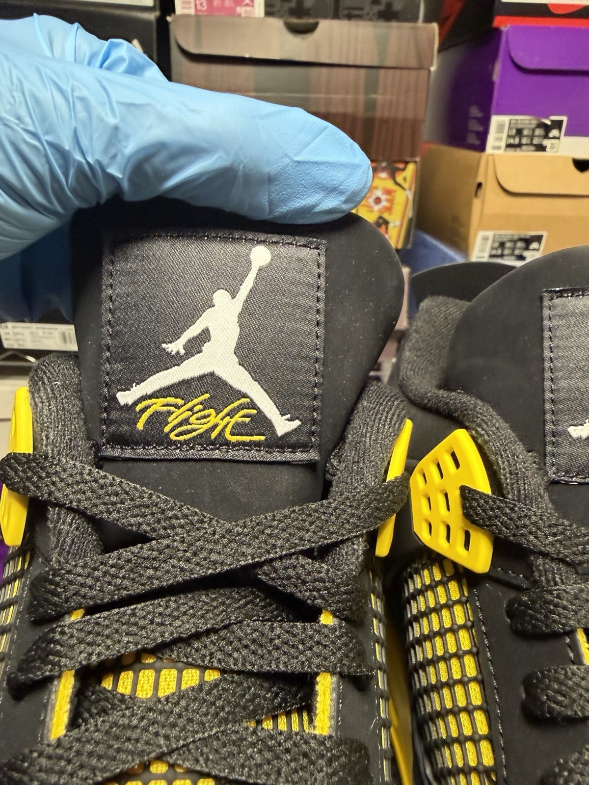 Nike Air Jordan 4 RETRO DH6927 017 BLACK YELLOW WHITE MENS Size 13 BRAND NEW