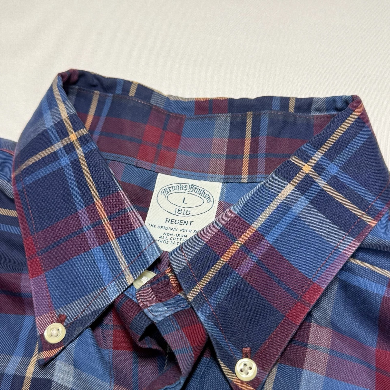 Brooks Brothers 1818 Regent Fit Non-Iron Plaid Button-Down Shirt