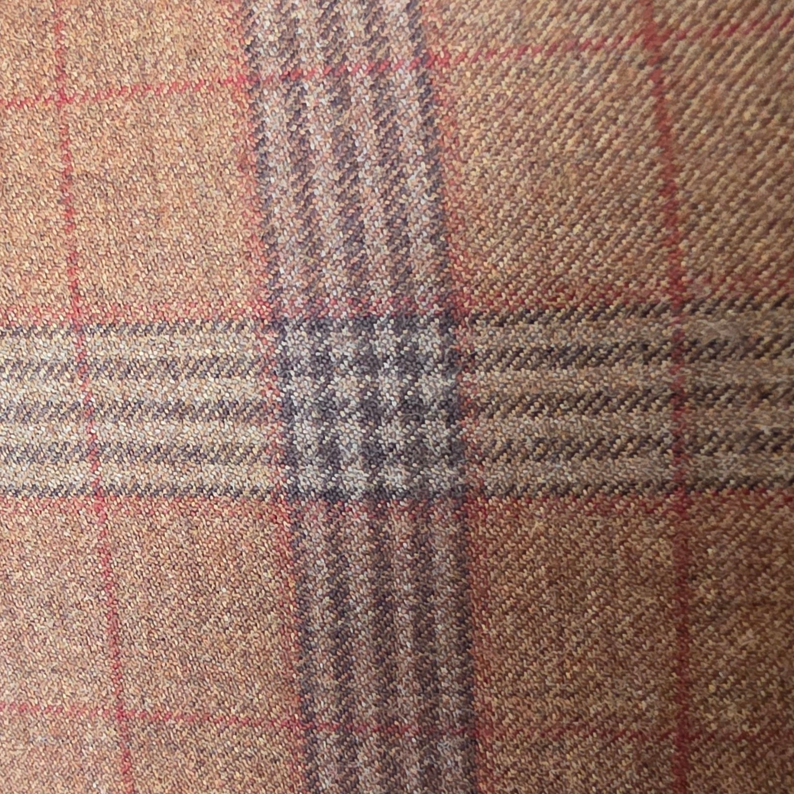 Bespoke Plaid Blazer 46r Full Canvas Working Cuff Patch Pocket Dual Vent