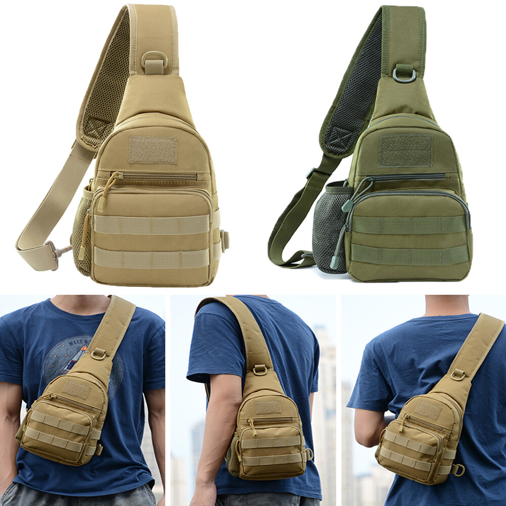 Mens Military Tactical Molle Chest Pack Backpack Sling Shoulder Crossbody Bag US