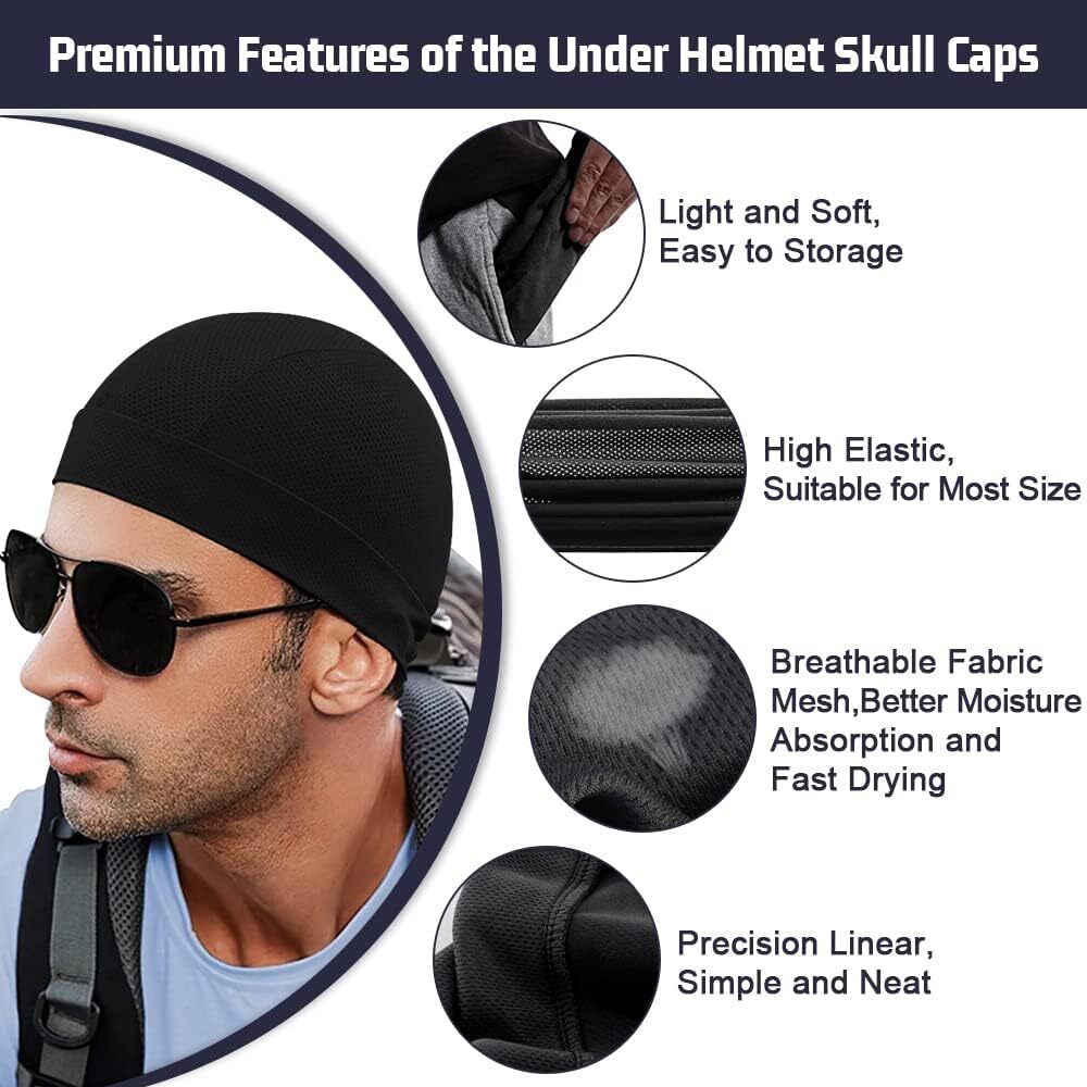 Soft Helmet Liner Quick-Dry Skull Cap Cycling Headgear Bicycle Breathable Beanie
