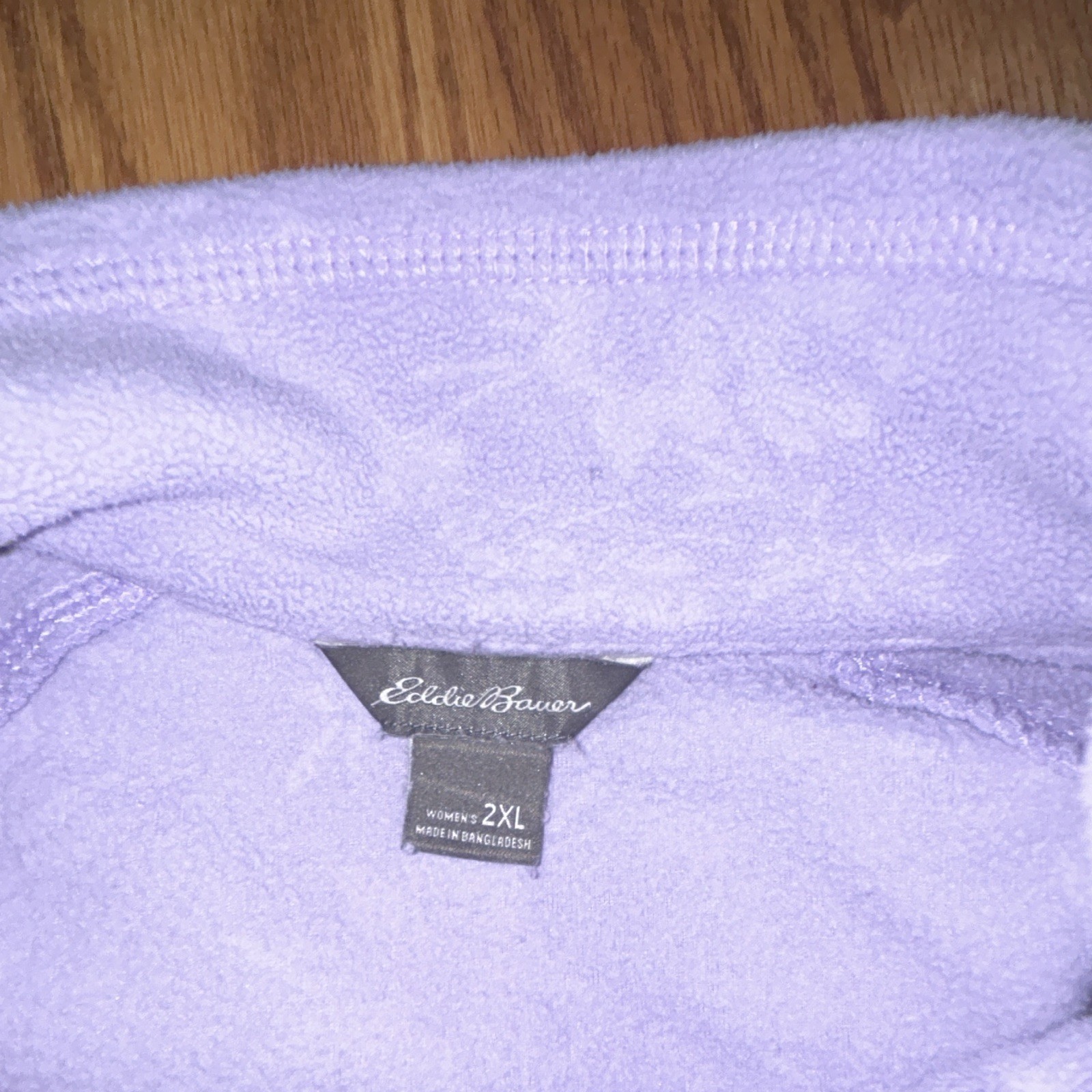 Eddie Bauer EBTEK Women’s Purple Floral Fleece 1/4 Zip Mock Neck Sweatshirt, 2XL