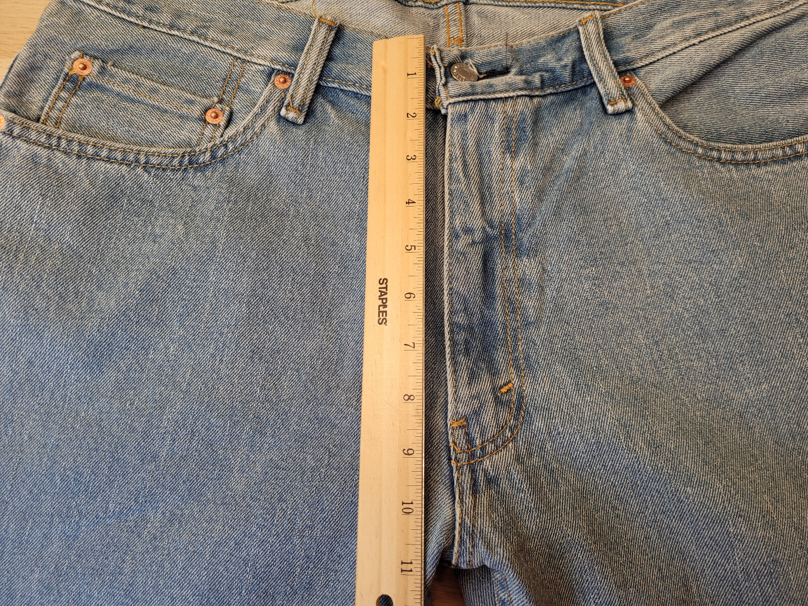 Levi’s Men’s 505 Regular Fit Straight Blue Jeans Light Wash 36×30 NWT Cotton