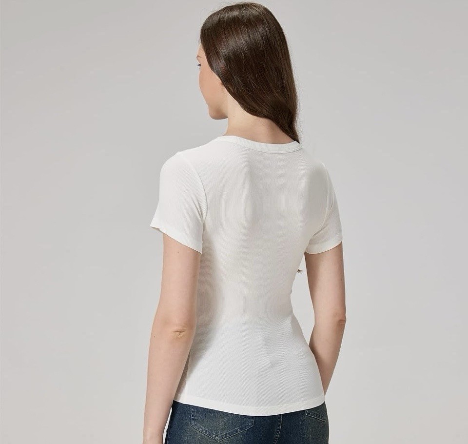 BAMBOO COOL Women’s Size Small Ribbed Crew Neck T-Shirt Slim Fit Base Layer NIB