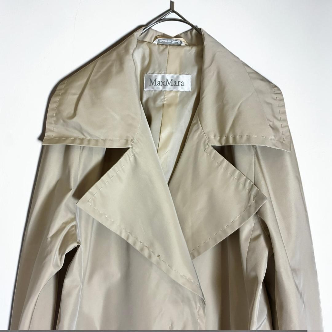 Max Mara Trenc Coat, Women’s, Polyester, Beige, Size XS