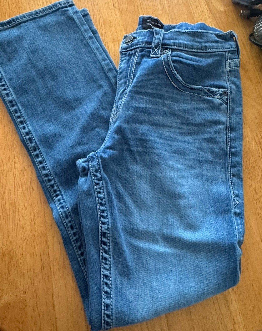 Buckle Black Fit No. 3 Bootcut Slim Fit Jeans 34×32 Distressed Cotton NWOT