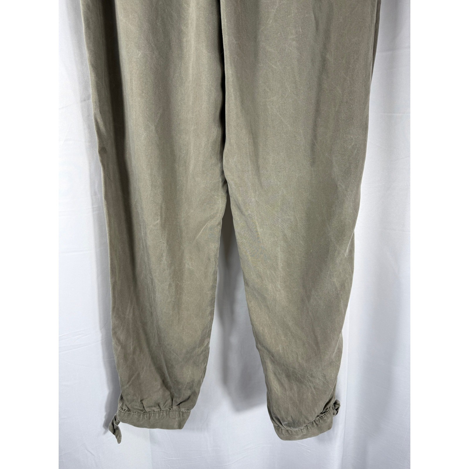 Abercrombie & Fitch Olive Green Tie Ankle Pants Womens S Casual Elastic Waist