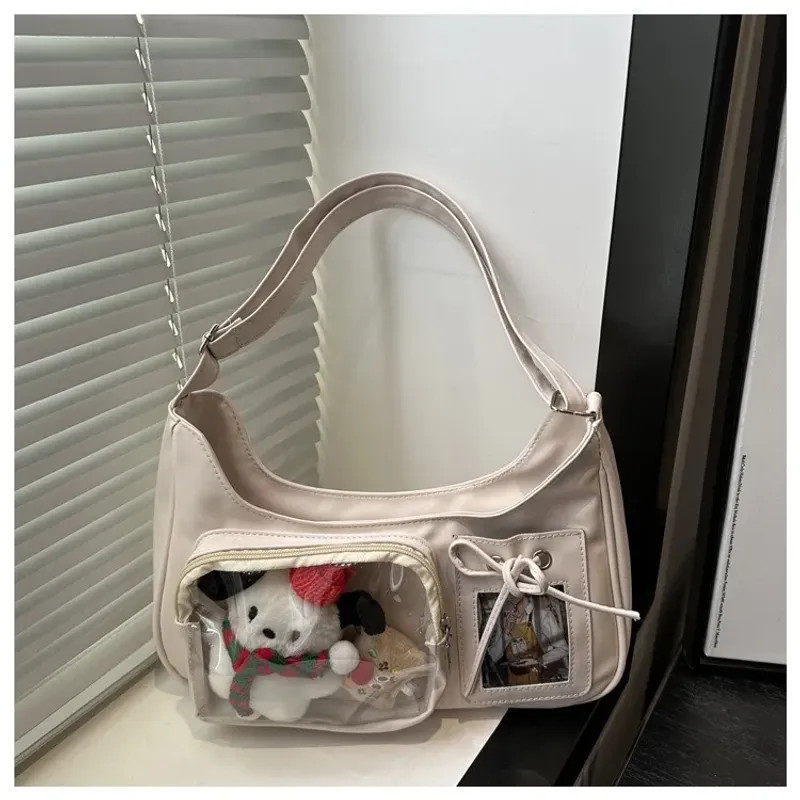 Y2k Harajuku Shoulder Bag Women Korean Transparent Ita Bag School Crossbody Bag