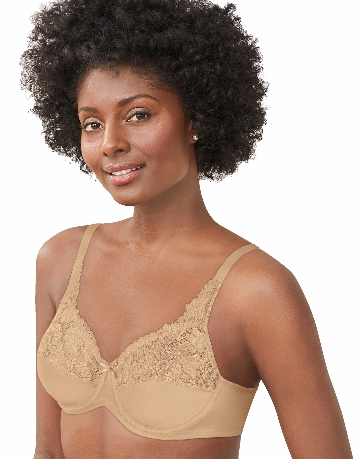 Lilyette Bali Minimizer Bra Tailored Lace Trim Women’s Shaping UW-Xtra LY0428