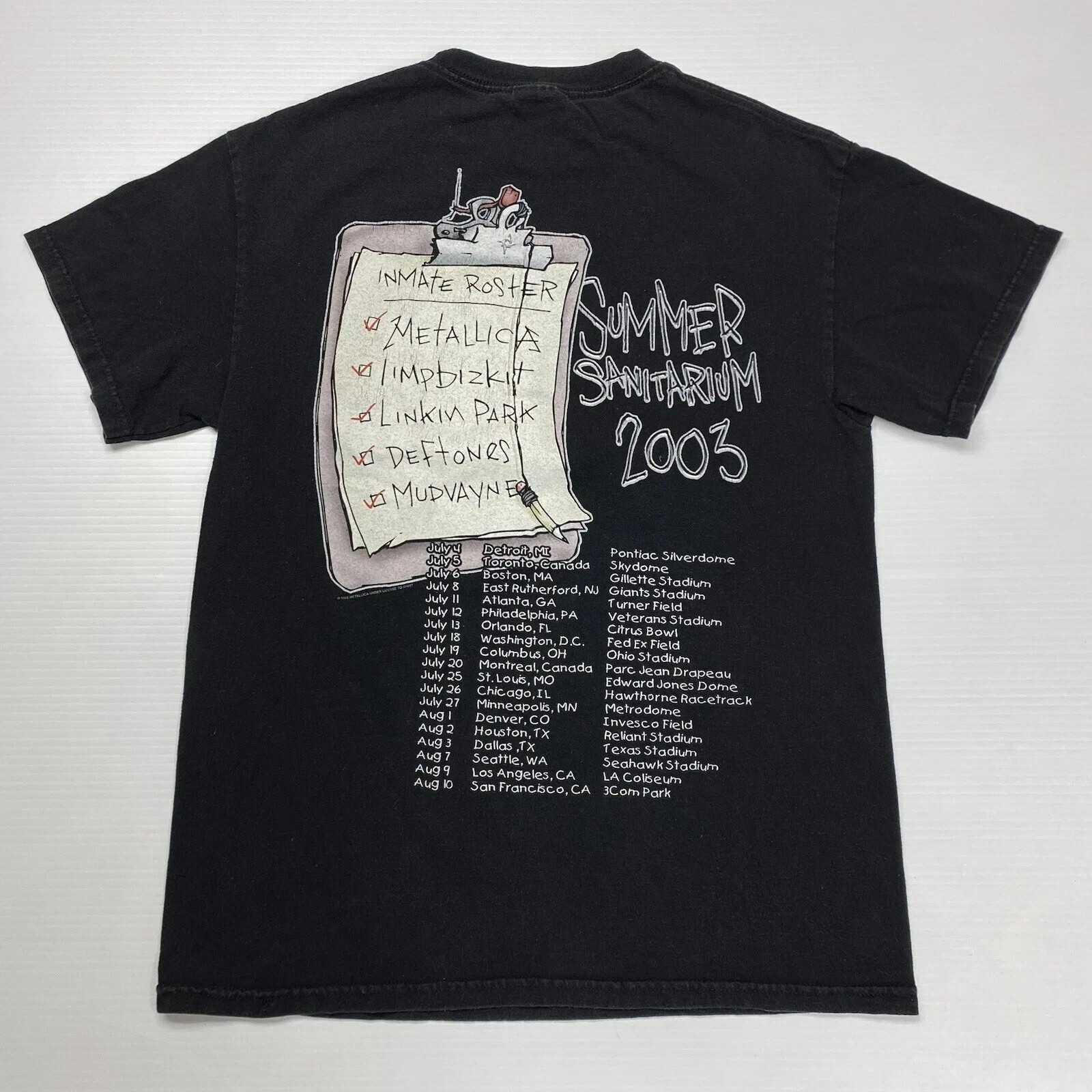 Summer Sanitarium Tour 2003 Graphic T-Shirt, Black Rock Reprint TRENDING T’SHIRT