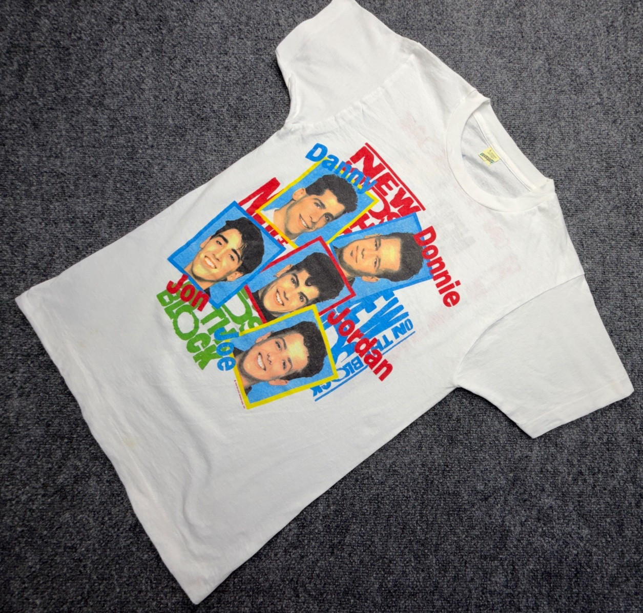 Vintage 1989 NKOTB Shirt Single Stitch Screen Stars L