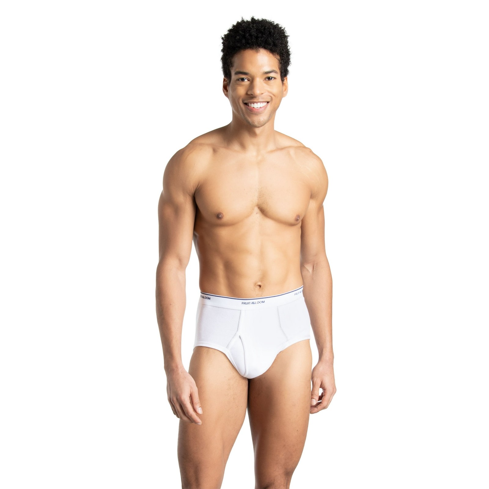 Fruit of the Loom Men’s Full Cut White Cotton Briefs Moisture-Wicking 6-Pack