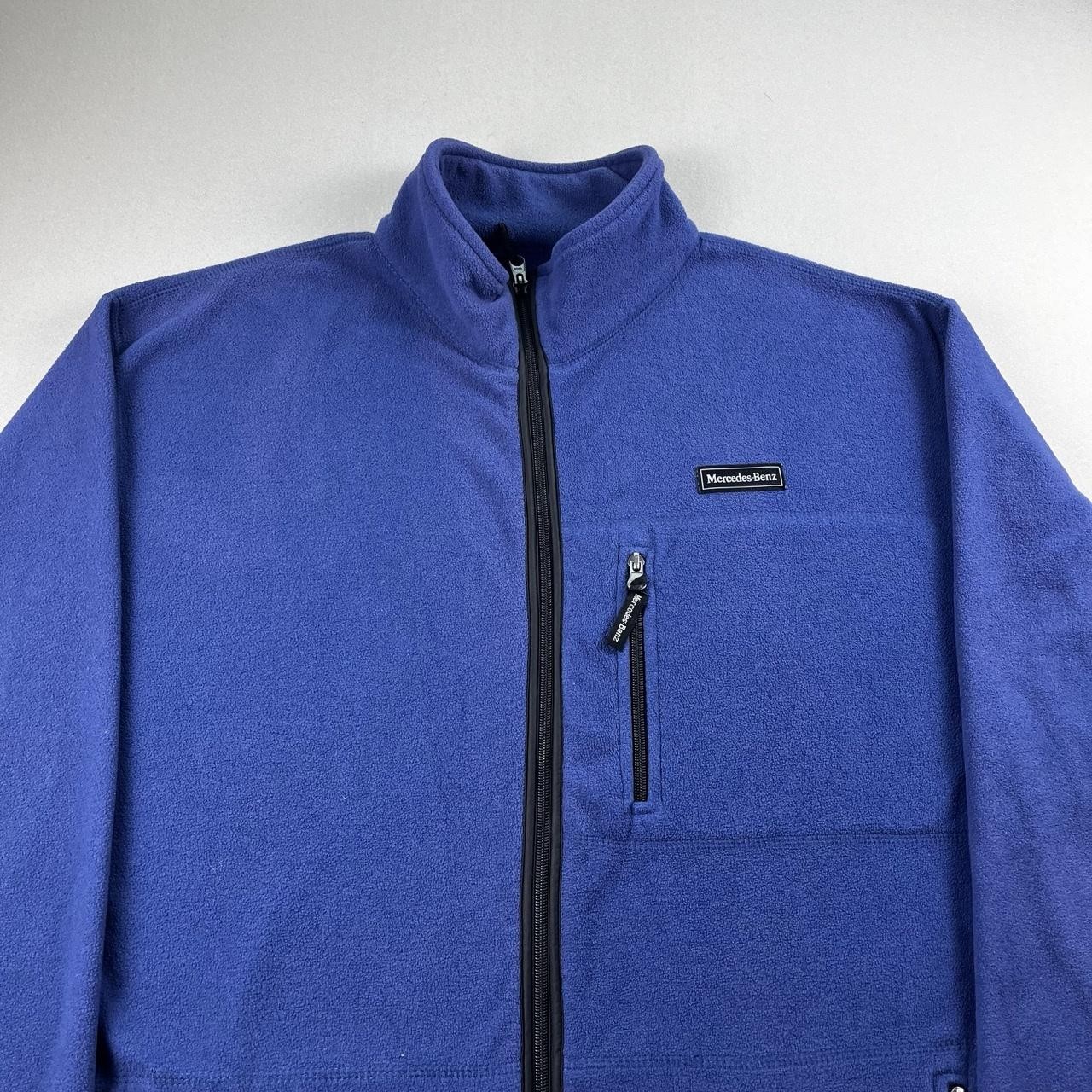 Mercedes-Benz Jacket Mens Large Blue Fleece Full Zip Cars Motorsports Employee