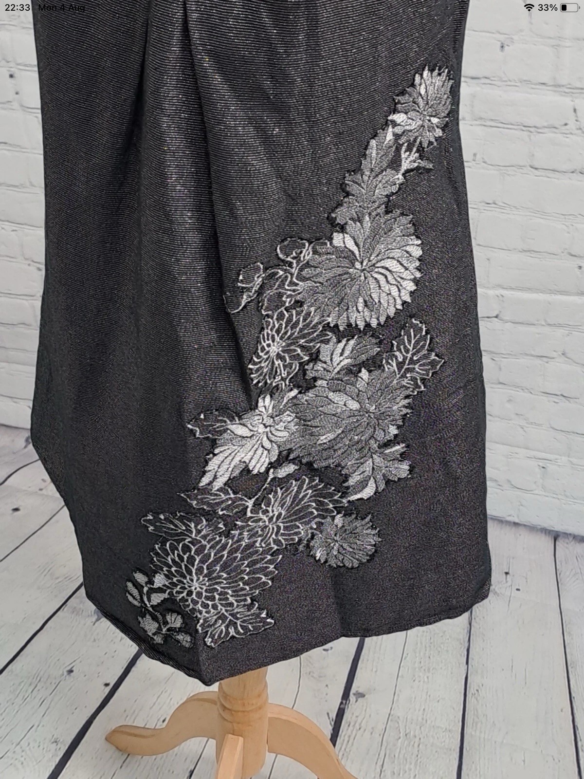 Warehouse Spotlight Dress Women’s Size 10 Black Silver Embroidered Lined