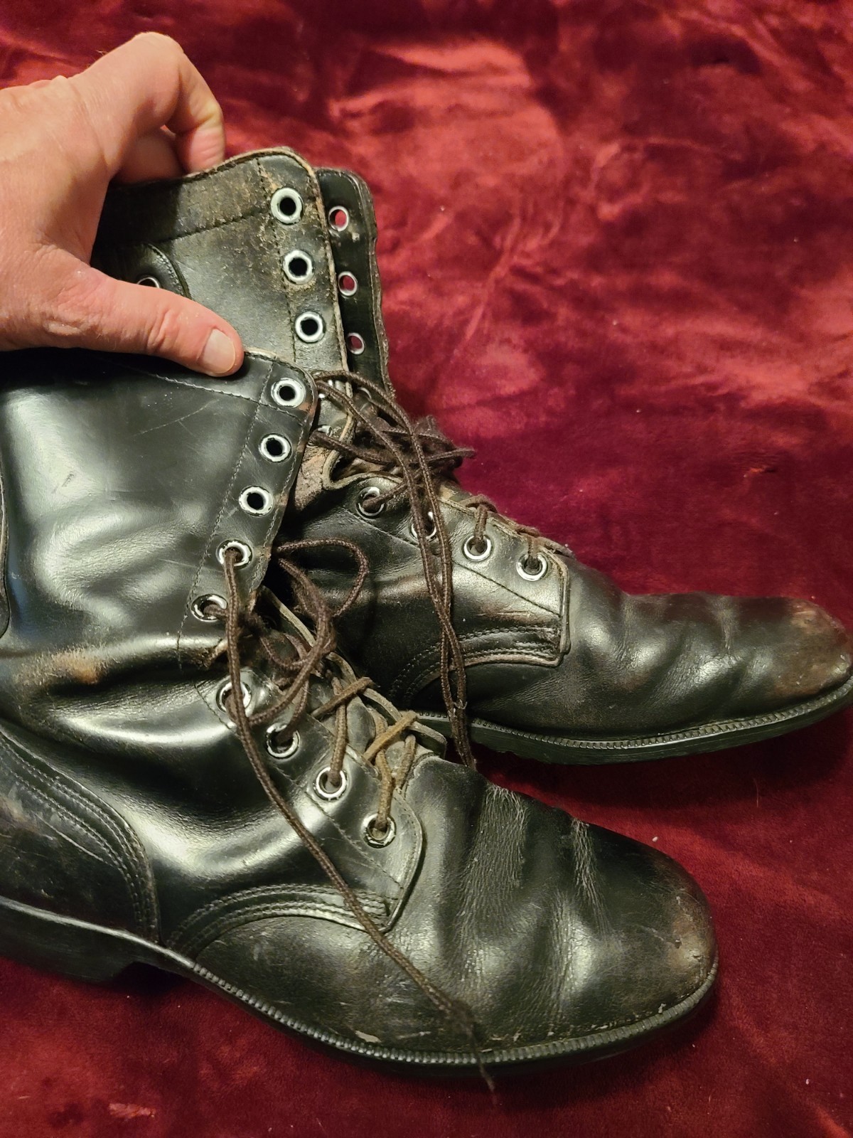 Vietnam era Mens black combat boots size 11 vintage costume punk