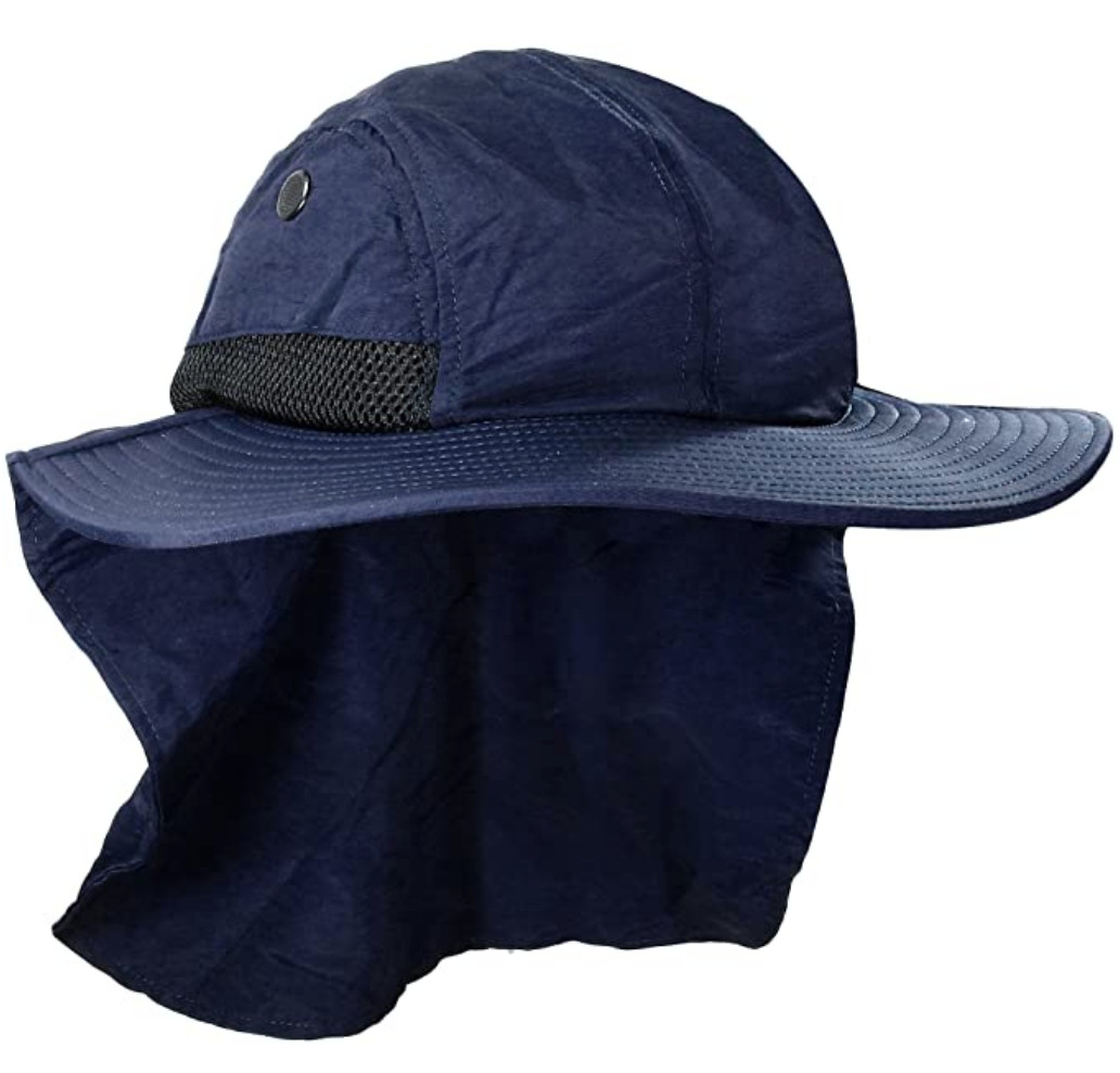 Khaki Fisherman Safari Sun Visor Neck Flap Packable Hiking Summer Unisex Hat