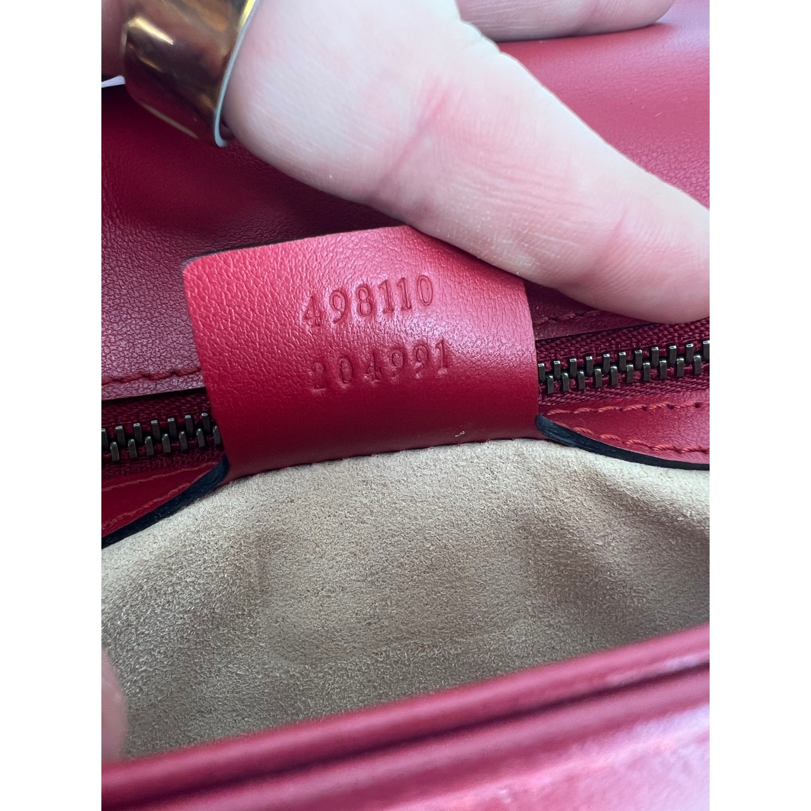 Gucci GG Marmont Small Matelasse Leather Top Handle Bag Hibiscus Red