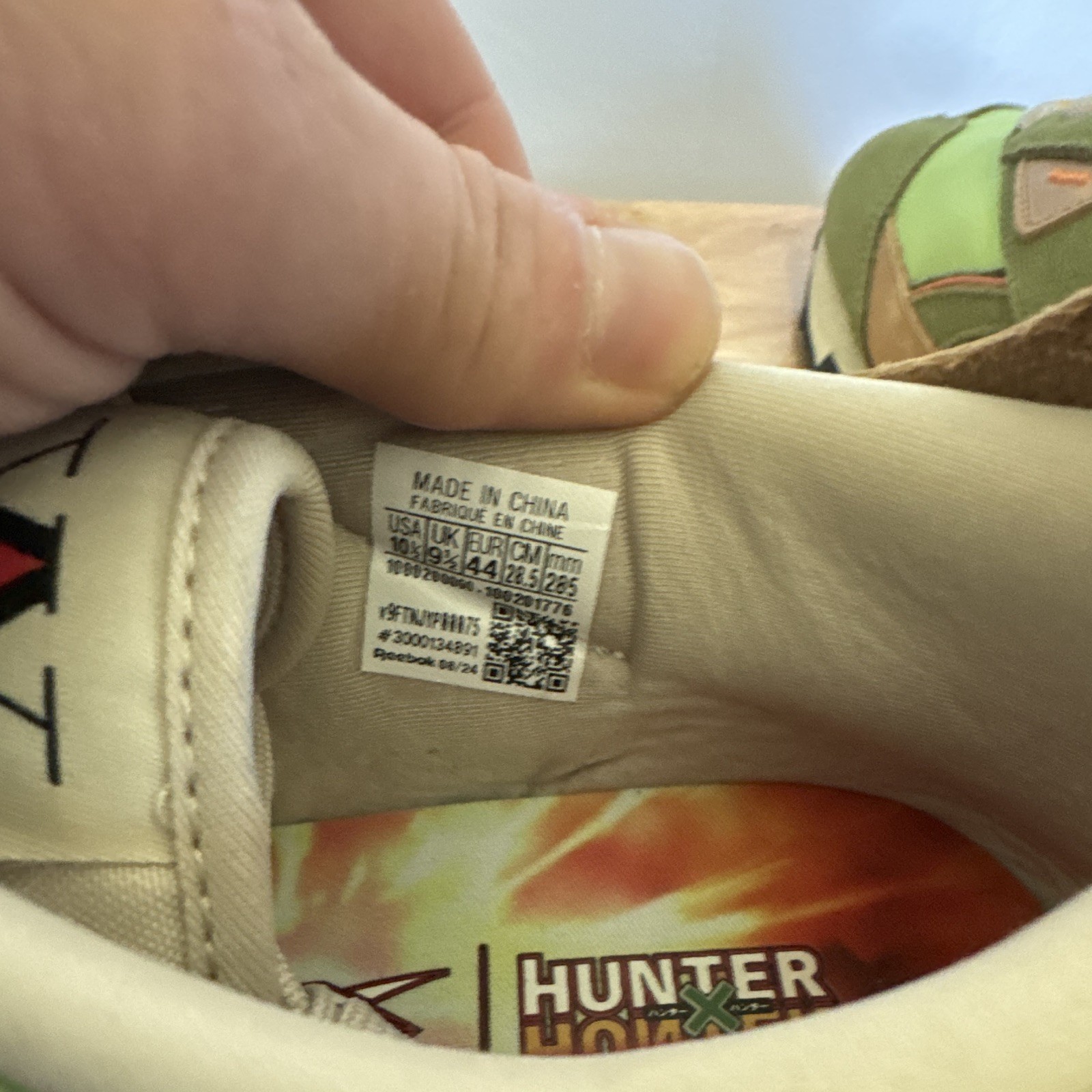 Reebok 10.5 Hunter x Hunter LX2200 Gon Suede Sneakers Green/Tan