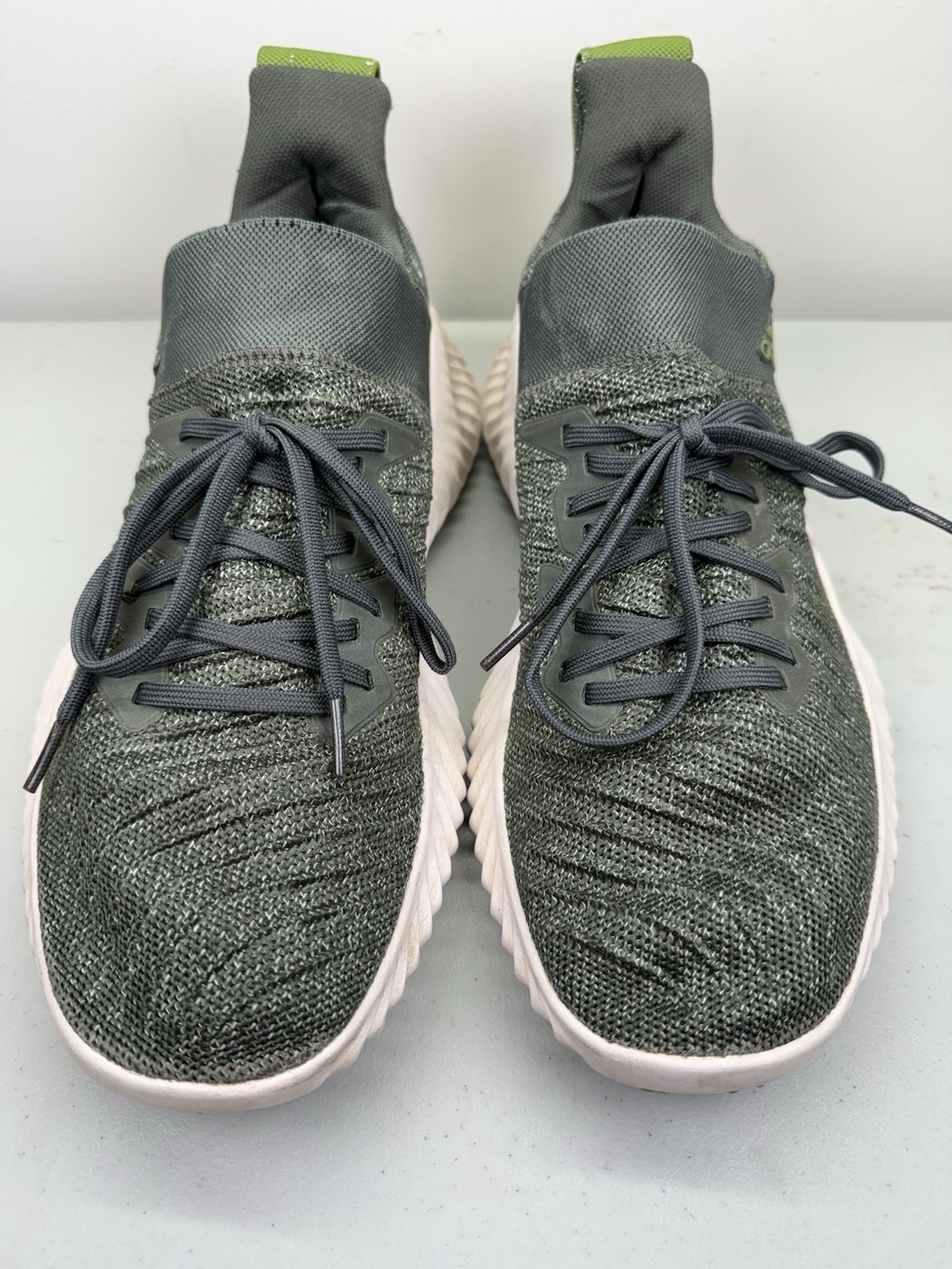 ADIDAS Olive Green AlphaBounce Athletic Running Sneakers MENS 12.5 47 1/3 Shoes