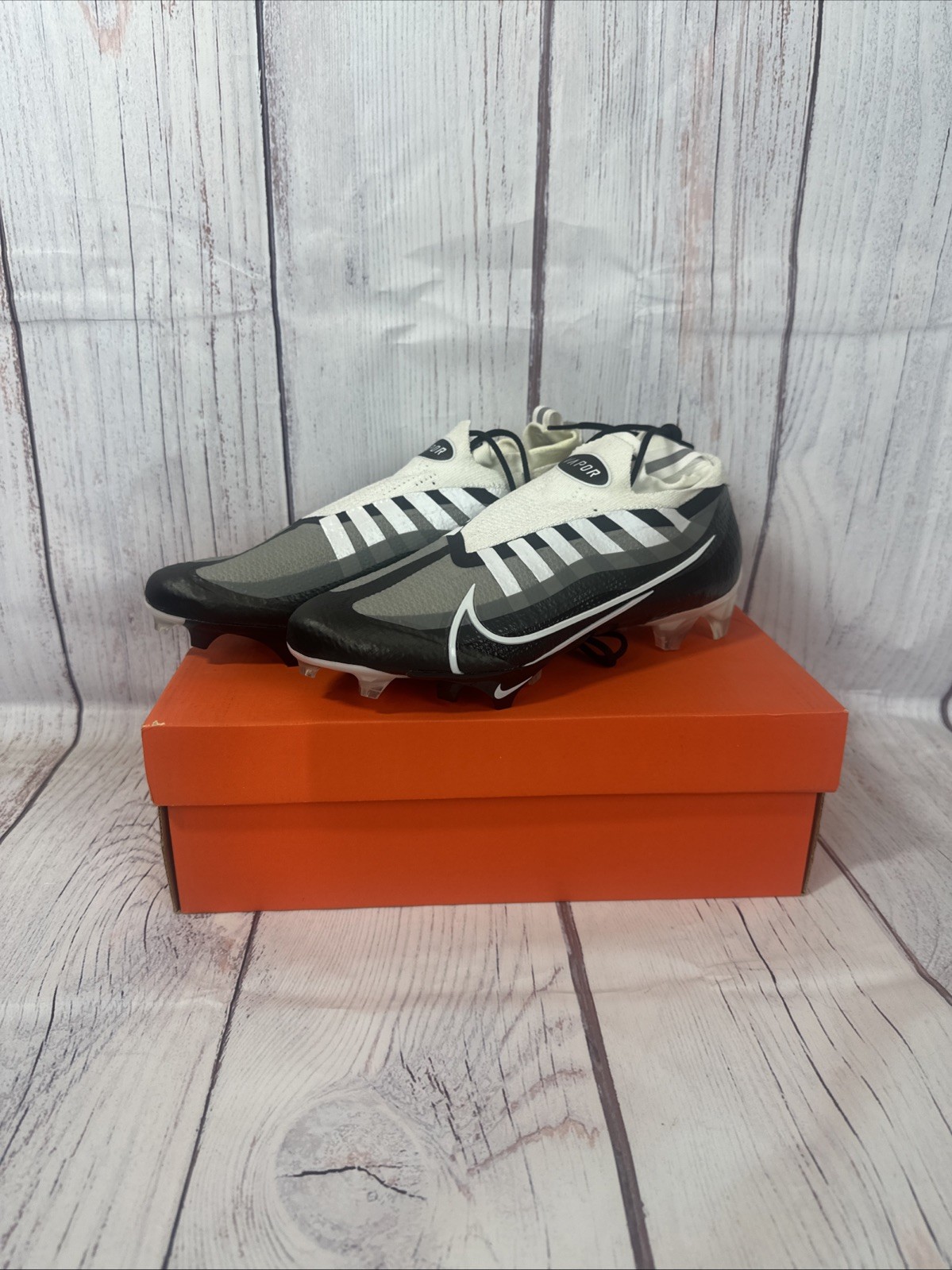 Nike Vapor Edge Elite 360 Football Cleats DQ3558-001 Black/Grey/White Men Size 8