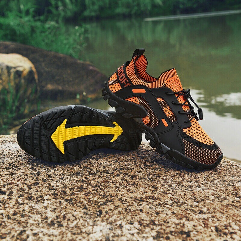 Mens Waterproof Quick Dry Athletic Non-slip Hiking Sports Shoes Outdoor Sneakers