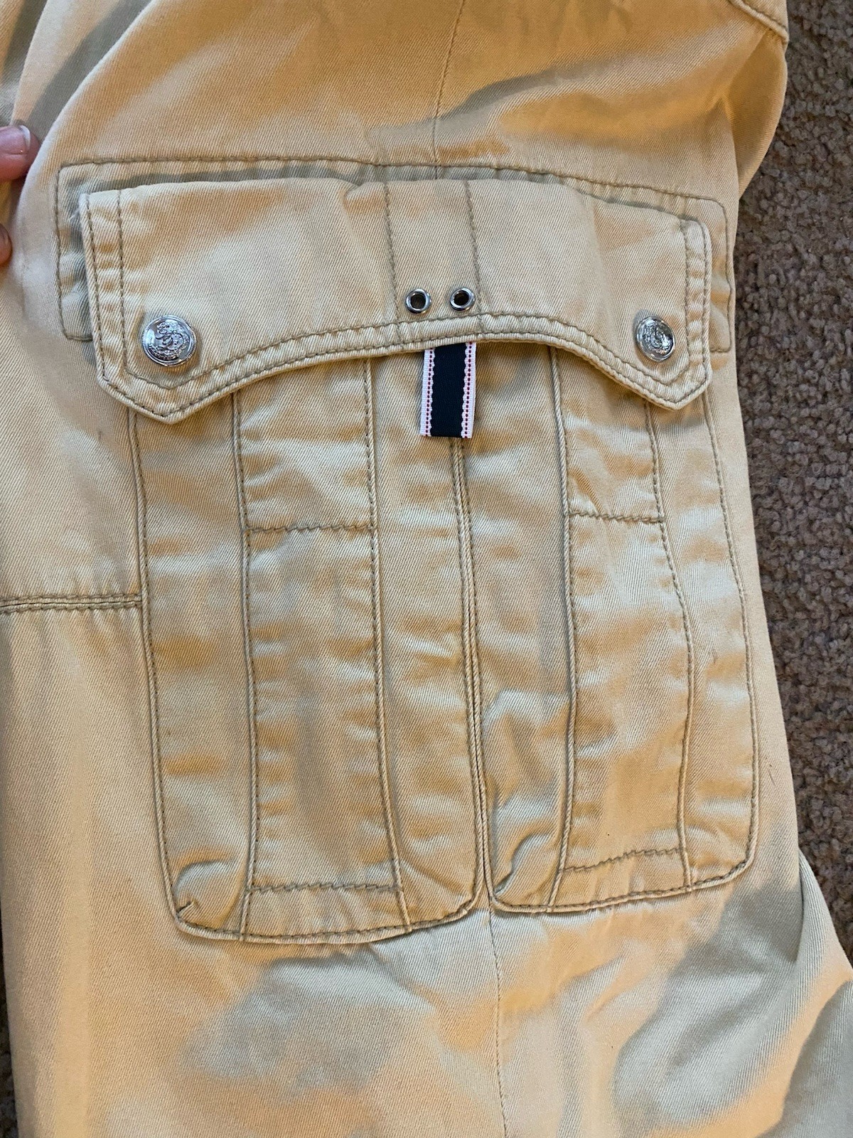VINTAGE Y2K COOGI Men’s Beige Canvas Cotton Cargo Shorts Size 40. Biker Hip Hop