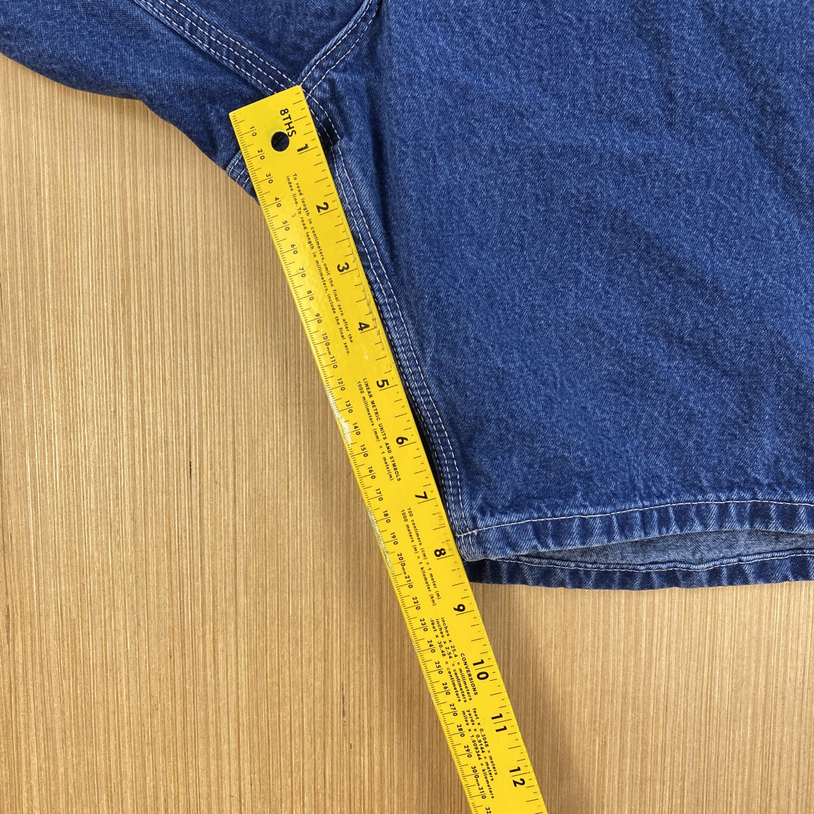 Carhartt Shorts Mens 42 Blue Jeans Denim B28 DST Carpenter Hammer Loop Workwear